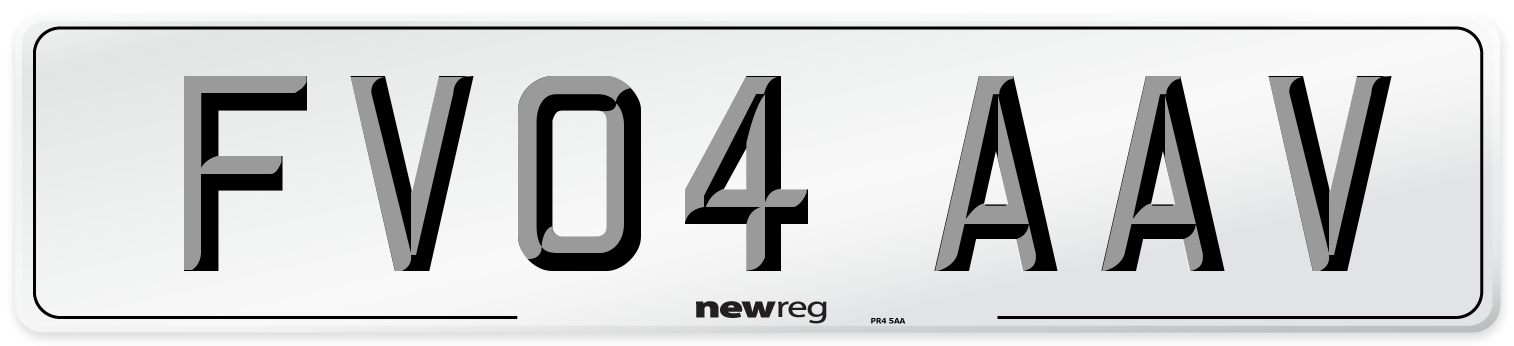 FV04 AAV Number Plate from New Reg